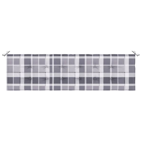 Puutarhapenkkityyny, harmaa ristikko, 180x50x3 cm, kangas