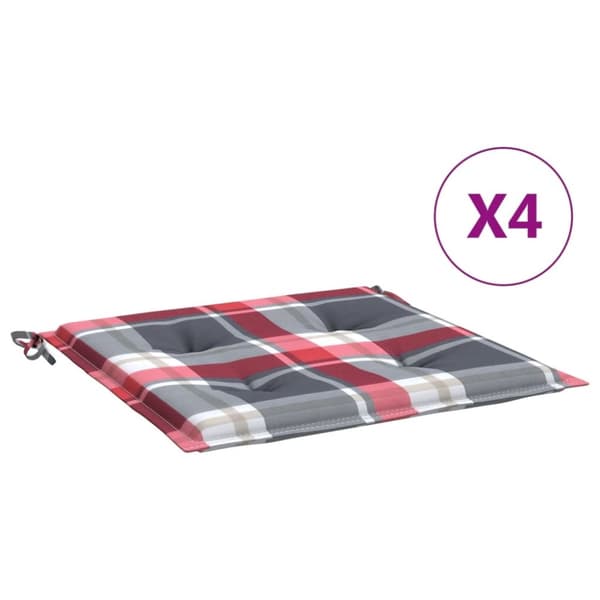 hynder til havestol 4 stk. 50x50x3 cm oxfordstof rødternet