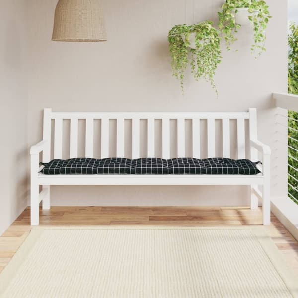 hynde til havebænk 180x50x7 cm oxfordstof ternet sort