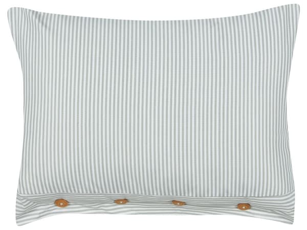 Dekorativ pute Grønt og hvitt stripemønster 40 x 60 cm Knapper Moderne innredningstilbehør Soverom Stue