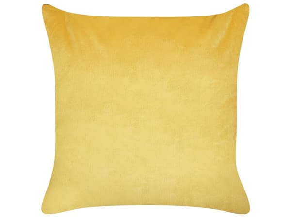 Sett med 2 Pynteputer Gult Fløyelsstoff 45 x 45 cm med Dyremønster Polyesterstoff Barnerom
