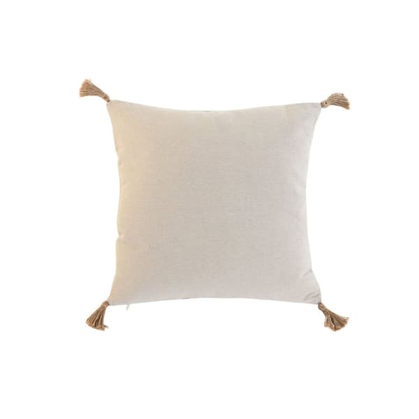 Kudde Home ESPRIT Beige Naturell Tropiskt Boho 45 x 5 x 45 cm