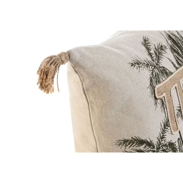 Kudde Home ESPRIT Beige Naturell Tropiskt Boho 45 x 5 x 45 cm
