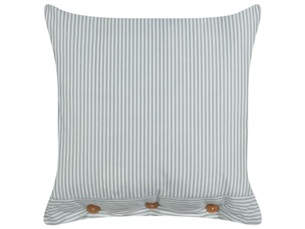 Dekorativ kudde Grönt och vitt randigt mönster 45 x 45 cm Knappar Modern inredning Accessoarer Sovrum Vardagsrum
