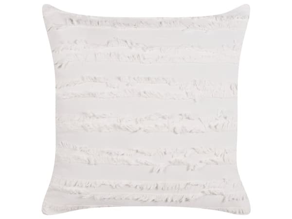 Dekorativ kudde Vit Bomull Solid Mönster 45 x 45 cm Avtagbar Hölje Modern Dekor Tillbehör Sovrum Vardagsrum