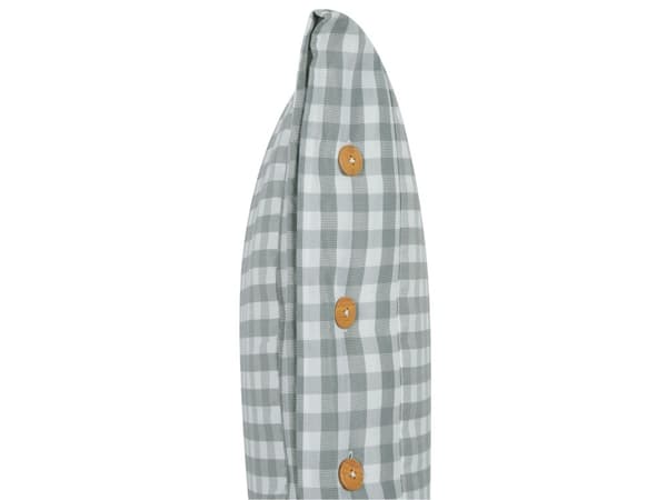 Dekorativ kudde Grönt och vitt rutigt mönster 40 x 60 cm Knappar Modern inredning Accessoarer Sovrum Vardagsrum