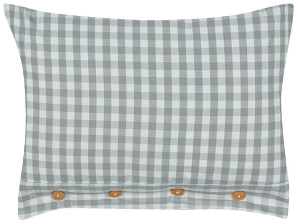 Dekorativ kudde Grönt och vitt rutigt mönster 40 x 60 cm Knappar Modern inredning Accessoarer Sovrum Vardagsrum