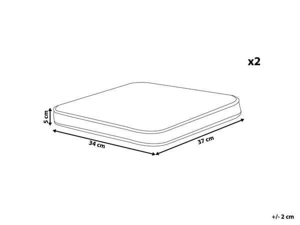 Sett med 2 utendørs sitteputer Hvit 37 x 34 cm UV-bestandig Utemøbler Uteplass