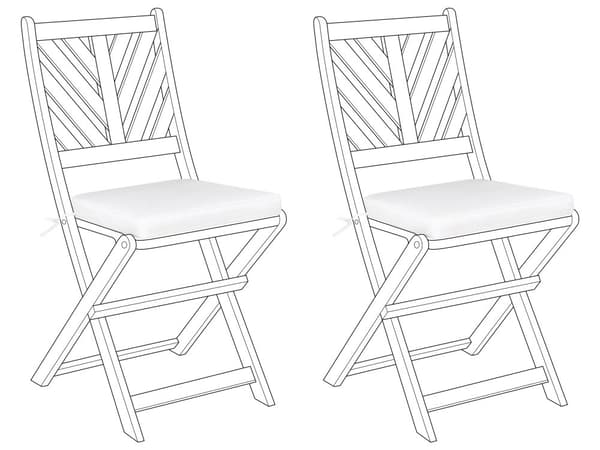 Sett med 2 utendørs sitteputer Hvit 37 x 34 cm UV-bestandig Utemøbler Uteplass