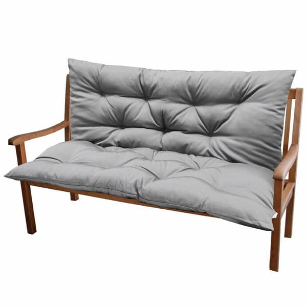Gr? dubbel tr�dg?rdsdyna f�r gungb�nk, quiltad, 150cm x 100cm
