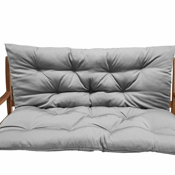 Gr? dubbel tr�dg?rdsdyna f�r gungb�nk, quiltad, 150cm x 100cm