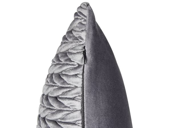 Sett med 2 pynteputer Grå Polyester 45 x 45 cm Flettet struktur Avtakbart putetrekk Dekorasjon Tilbehør Stue Soverom