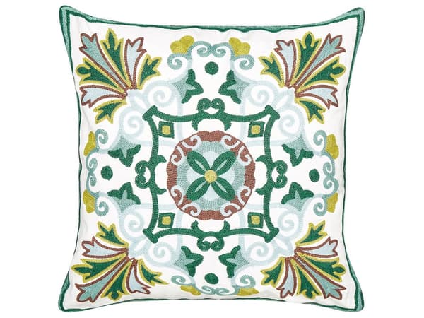 Sett med 2 Pynteputer Grønn Bomullsstoff 45 x 45 cm med orientalsk mønster