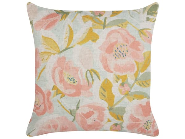Dekorativ kudde Rosa och blå Mångfärgad blommönster 45 x 45 cm Vintage Boho Dekor Tillbehör