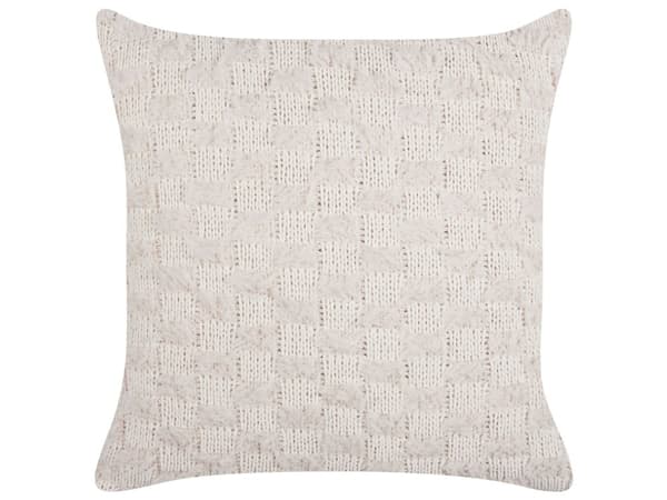 Prydnadskuddar 2 st Beige Tyg 45 x 45 cm Solid Mönster Stickad Omslag Stil Textil