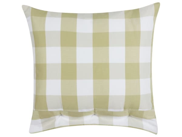Prydnadskudde Grön Tyg 45 x 45 cm Rutigt Mönster Textil i lantlig stil Vardagsrum Sovrum