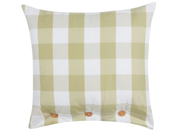Prydnadskudde Grön Tyg 45 x 45 cm Rutigt Mönster Textil i lantlig stil Vardagsrum Sovrum