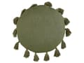 Miniatyrbild 4 av 7: Set med 2 Dekorativa Kuddar Grön Bomull 45 cm Rund med Tofsar Modern Bohemisk Dekor Tillbehör