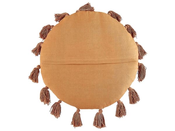 Sett med 2 pynteputer Oransje Bomull ø 45 cm Rund form Dekorative dusker Moderne Boho Tilbehør Tekstiler