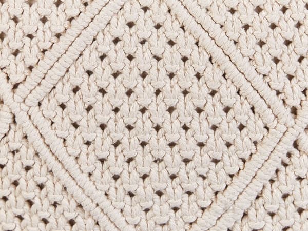 Prydnadskuddar Set om 2 Beige bomull Makramé 45 x 45 cm med tofsar Rep Boho Retro Dekor Tillbehör