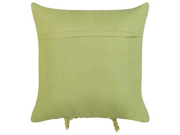 Dekorativa kuddar 2 st Grön bomullsmacramé 45 x 45 cm med tofsar Rep Boho Retro Dekortillbehör