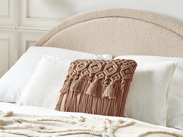 Prydnadskuddar Set om 2 Brun bomull Makramé 45 x 45 cm med tofsar Rep Boho Retro Dekor Tillbehör