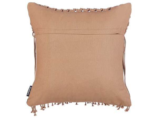 Prydnadskuddar Set om 2 Brun bomull Makramé 45 x 45 cm med tofsar Rep Boho Retro Dekor Tillbehör