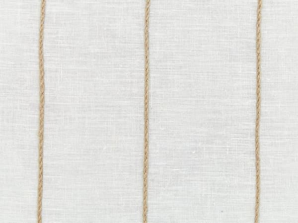 Sett med 2 dekorative puter Hvit og beige lin bomull 50 x 50 cm Stripete mønster Dekor tilbehør