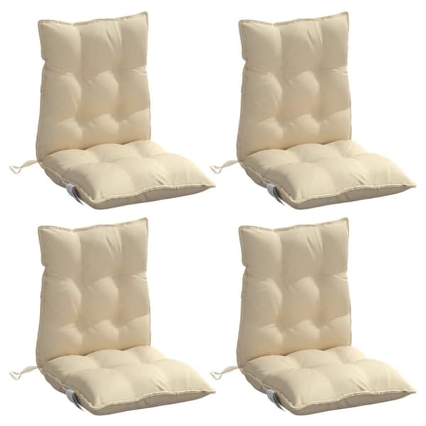 vidaXL stolehynde med lav ryg 4 stk. oxfordstof beige