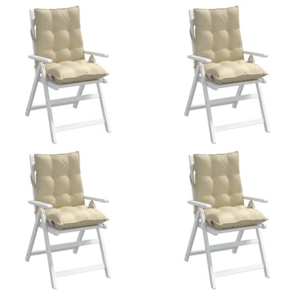 vidaXL stolehynde med lav ryg 4 stk. oxfordstof beige