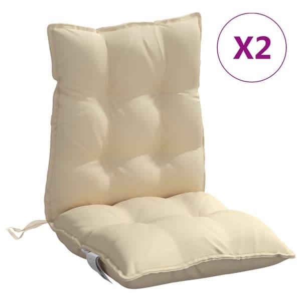 vidaXL stolehynde med lav ryg 2 stk. oxfordstof beige