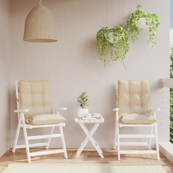 vidaXL stolehynde med lav ryg 2 stk. oxfordstof beige