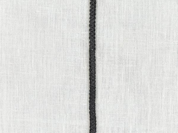 Prydnadskuddar set om 2 Svart och Vit Linne Bomull 50 x 50 cm Randigt Mönster Dekoration Tillbehör Vardagsrum Sovrum