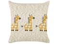 Miniatyrbild 4 av 6: 2-pack Prydnadskuddar för barn Beige bomullsöverdrag 45 x 45 cm Giraffmönster Sovrumstillbehör för barn