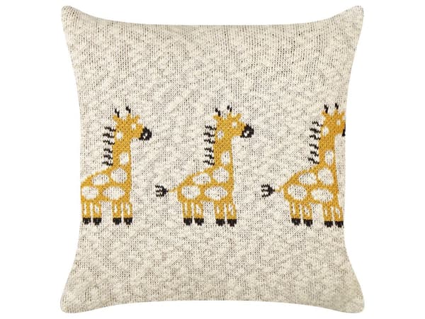 2-pack Prydnadskuddar för barn Beige bomullsöverdrag 45 x 45 cm Giraffmönster Sovrumstillbehör för barn