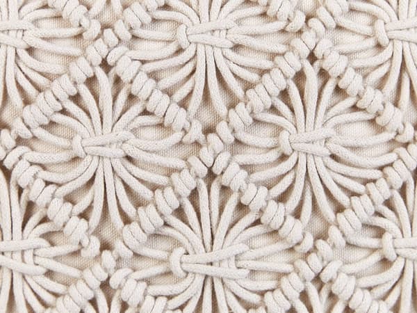 Sett med 2 dekorative puter Lys beige bomullsmakramé 45 x 45 cm Rope Boho Retro Dekorasjonstilbehør