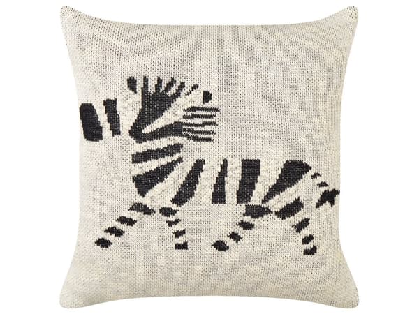Sett med 2 pynteputer for barn Beige bomullstrekk 45 x 45 cm Sebramønster Tilbehør til barnerom