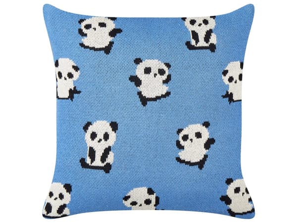 Sett med 2 pynteputer Blå Bomull 45 x 45 cm Pandamotiv Barnerom Tilbehør Dekorasjon