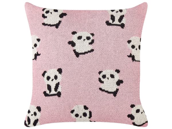 2 st prydnadskuddar för barn Rosa bomullsöverdrag 45 x 45 cm Pandamönster Sovrumstillbehör för barn