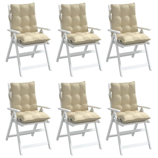 vidaXL Stolsdynor 6 st beige oxfordtyg