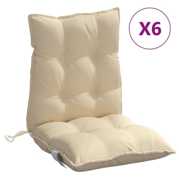 vidaXL Stolsdynor 6 st beige oxfordtyg