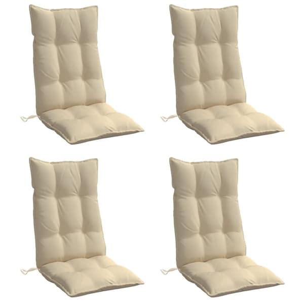 vidaXL Stolsdynor för stolar med hög rygg 4 st beige oxfordtyg