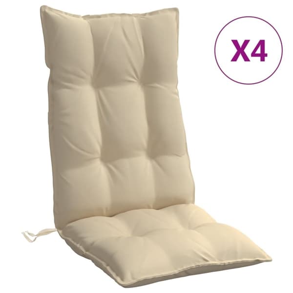 vidaXL stolehynder m. høj ryg 4 stk. oxfordstof beige