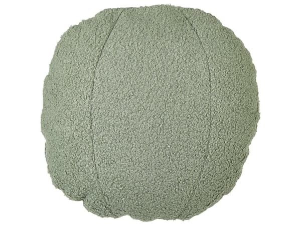 Prydnadskuddar set om 2 Grön Teddytyg ⌀ 30 cm Kuddar Dekorativa Kuddar Mjuk Fyllning Tillbehör Vardagsrum Sovrum