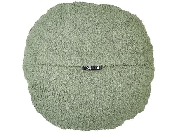 Prydnadskuddar set om 2 Grön Teddytyg ⌀ 30 cm Kuddar Dekorativa Kuddar Mjuk Fyllning Tillbehör Vardagsrum Sovrum