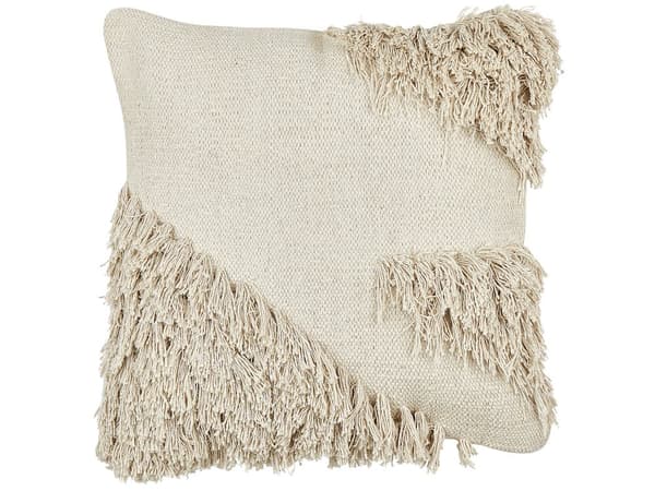 Prydnadskuddar 2 st beige bomull 45 x 45 cm kuddar med mjuk fyllning tillbehör vardagsrum sovrum