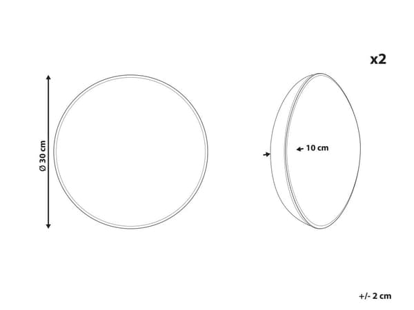 Sett med 2 puter Brunt bamsestoff ⌀ 30 cm Kasteputer Dekorative puter med mykt fyll Tilbehør Stue Soverom