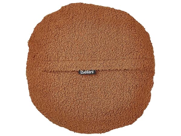 Sett med 2 puter Brunt bamsestoff ⌀ 30 cm Kasteputer Dekorative puter med mykt fyll Tilbehør Stue Soverom