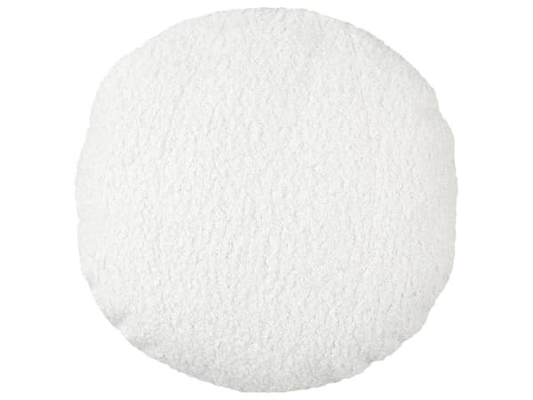 Sett med 2 puter Hvitt bamsestoff ⌀ 30 cm Kasteputer Dekorative puter med mykt fyll Tilbehør Stue Soverom