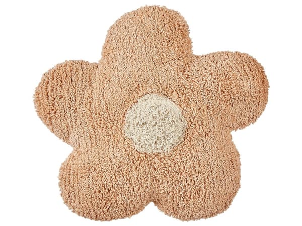 Sett med 2 pynteputer Ferskenrosa Bomull 30 x 30 cm Blomsterform Dekorasjon Tekstiler Barnerom Barneputer